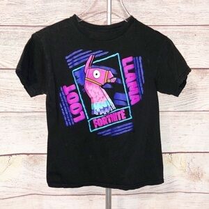 Fortnite Black and Pink Loot Lama Short Sleeve T-Shirt Size L (10/12)
